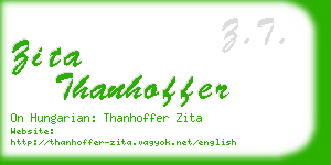 zita thanhoffer business card